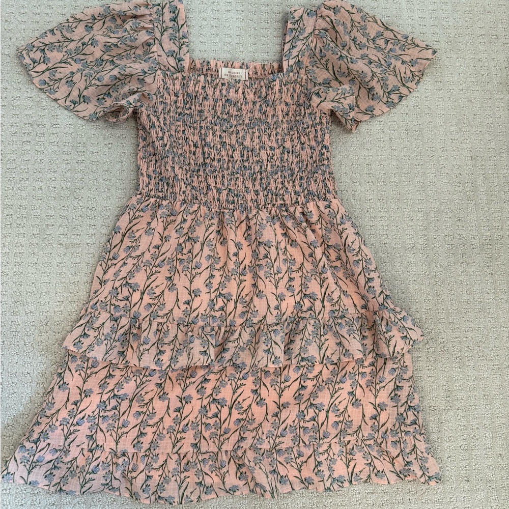Charming Pink Floral Kids Dress